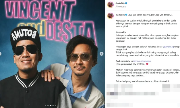 Desta Tinggalkan Vindes Corp, Pesan Untuk Vincent Bikin Haru